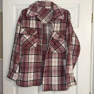 Pink plaid shacket